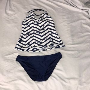 Size S blue anchor tankini NWOT